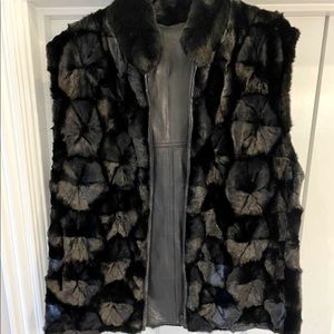 Mink and Leather Vest
